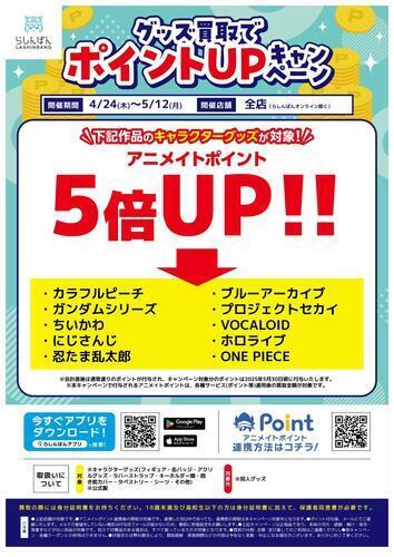 4月指定作品グッズ買取ポイントアップキャンペーン