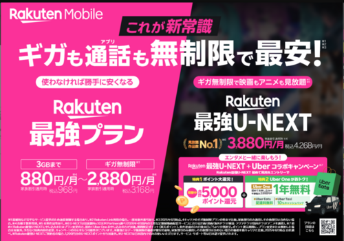 期間限定キャンペーン実施中！動画好きの方におすすめ！ 【Rakuten最強U-NEXT】